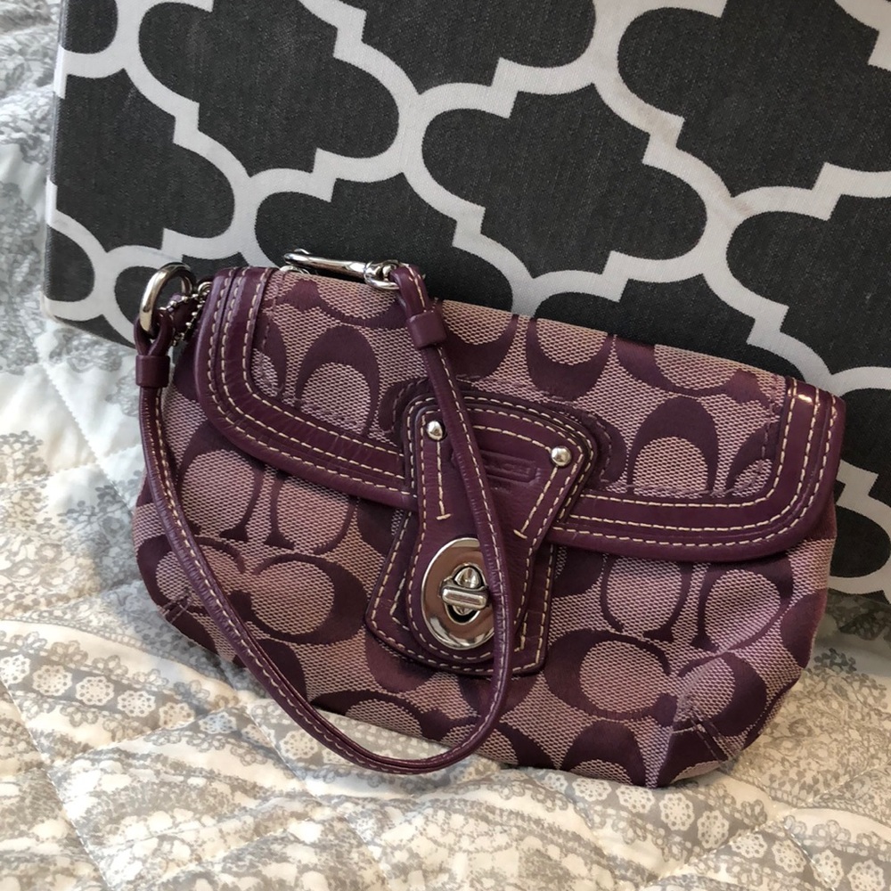 Purple coach wristlet